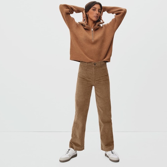 Everlane Pants - Everlane Corduroy Wide Leg Pants Women 0 High Rise Brown Organic Cotton
